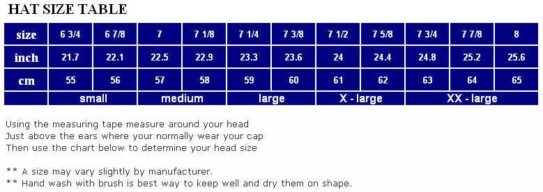 polo bucket hat size chart